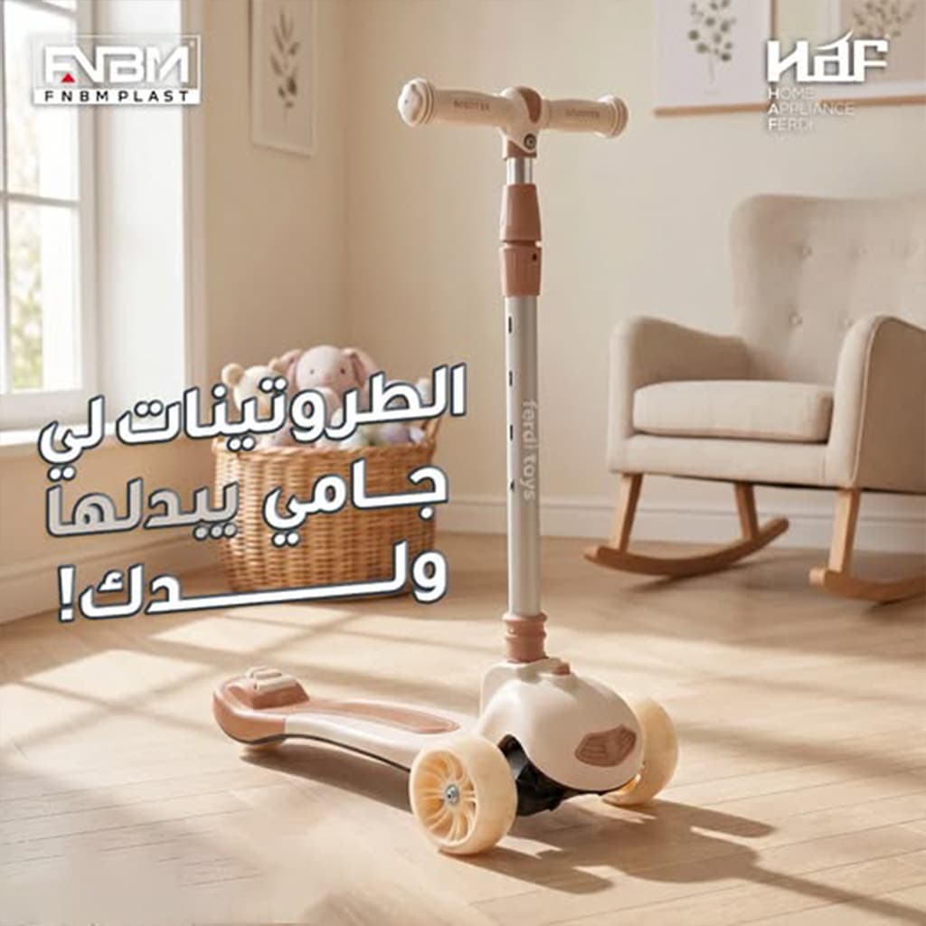 Trottinette Wave Ferdi Toys pour Enfants Hauteur Réglable - سكوتر أطفال بإضاءة وموسيقى - Jouet & Gaming - صورة 12