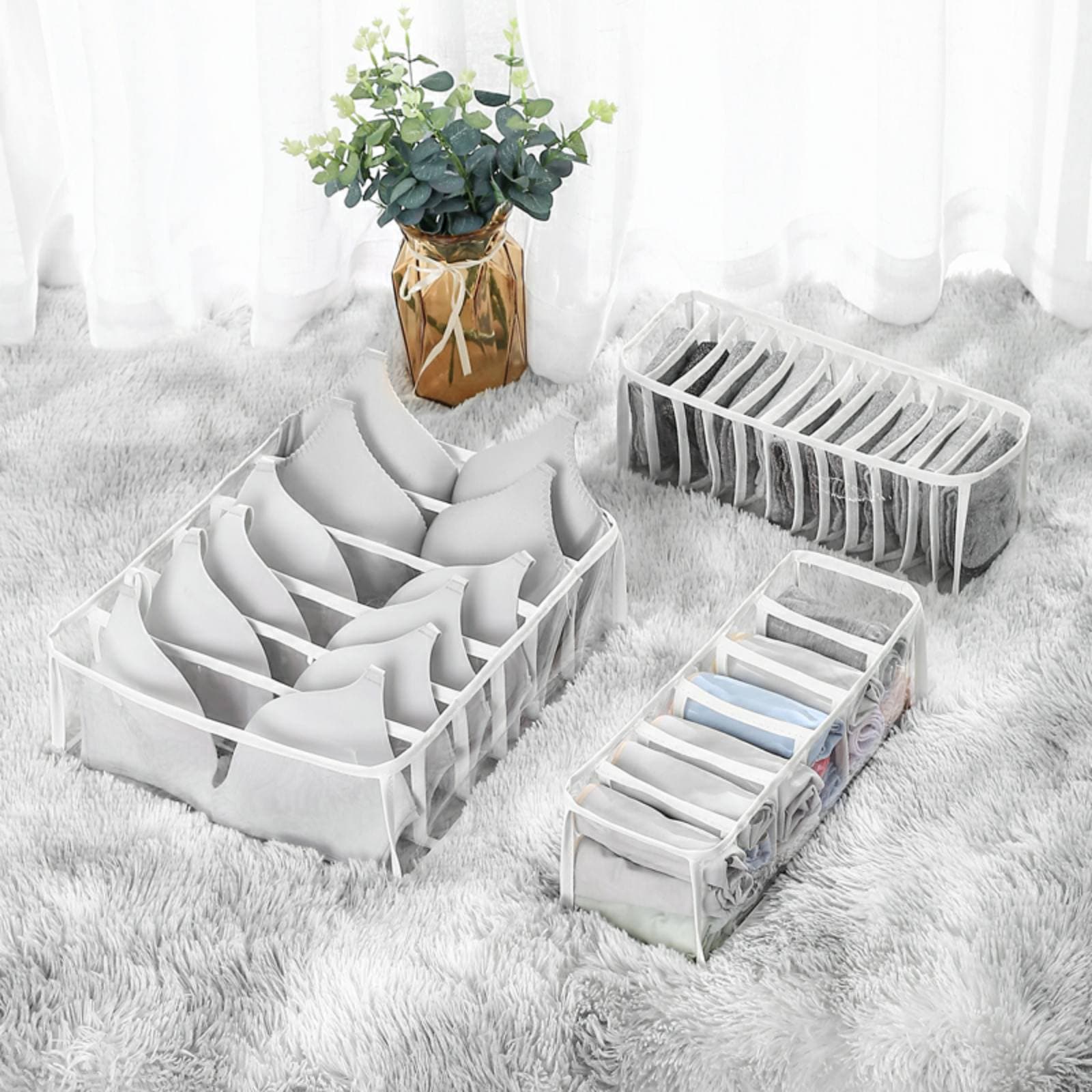 Organisateur de Sous-Vêtement Transparent 3PCS dans Tiroirs — صورة 9