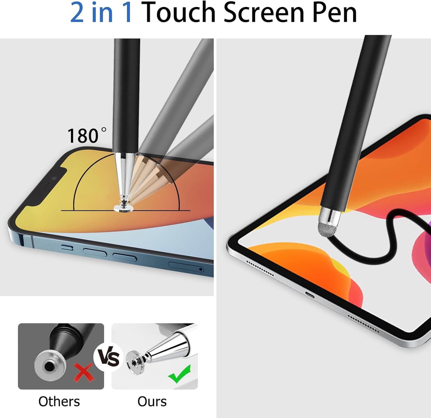 قلم ذكي للأجهزة اللوحية | Stylet Universel 3 en 1 | تابلت وهاتف — صورة 7