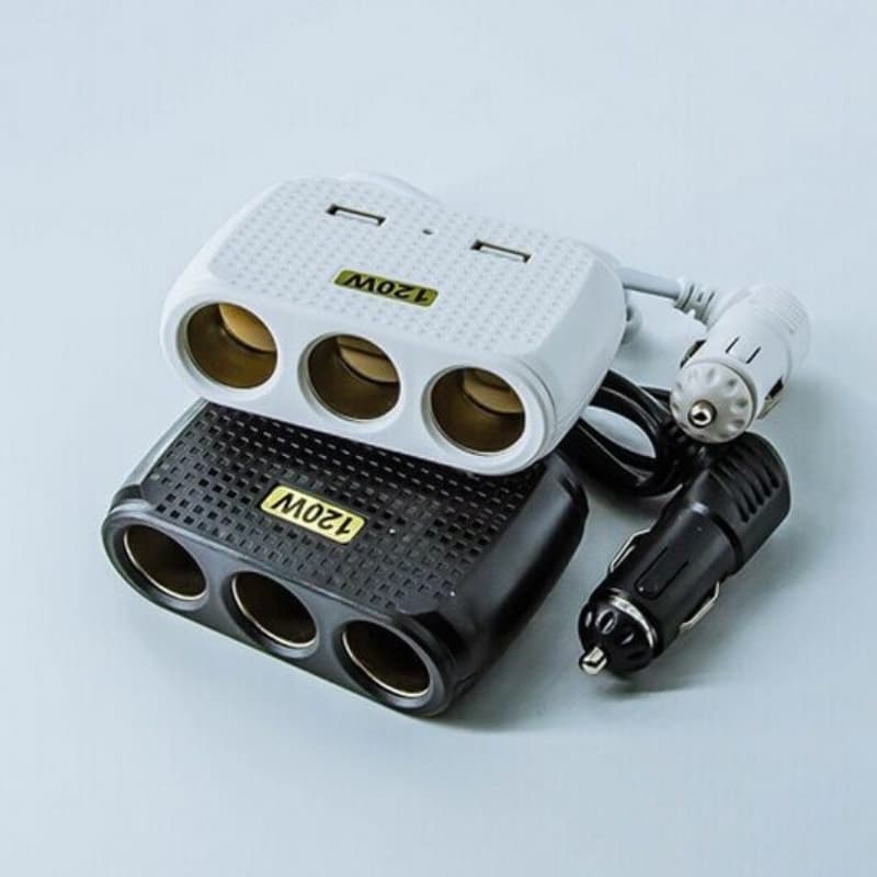 Chargeur de voiture avec 2 USB et 3 allume-cigare 5V — صورة 3