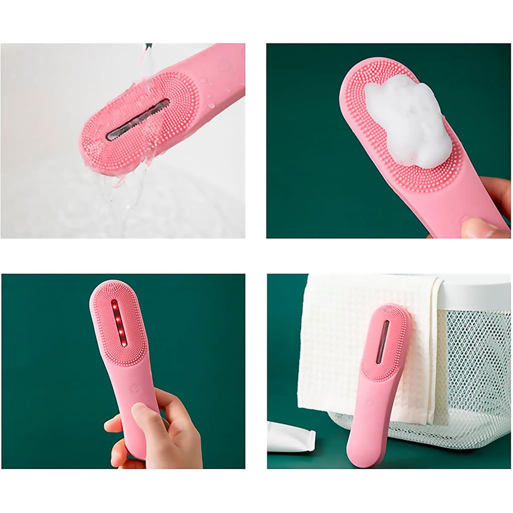 Appareil de Soin du Visage en Silicone nettoie les pores et les points noirs – فرشاة تنظيف الوجه بخاصية الإهتزاز — صورة 2