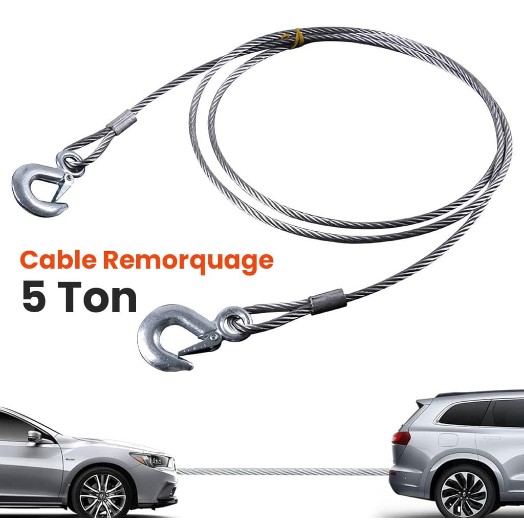 Cable de remorquage 5ton avec fil d’acier de qualité supérieure – كابل جر العربات — صورة 1