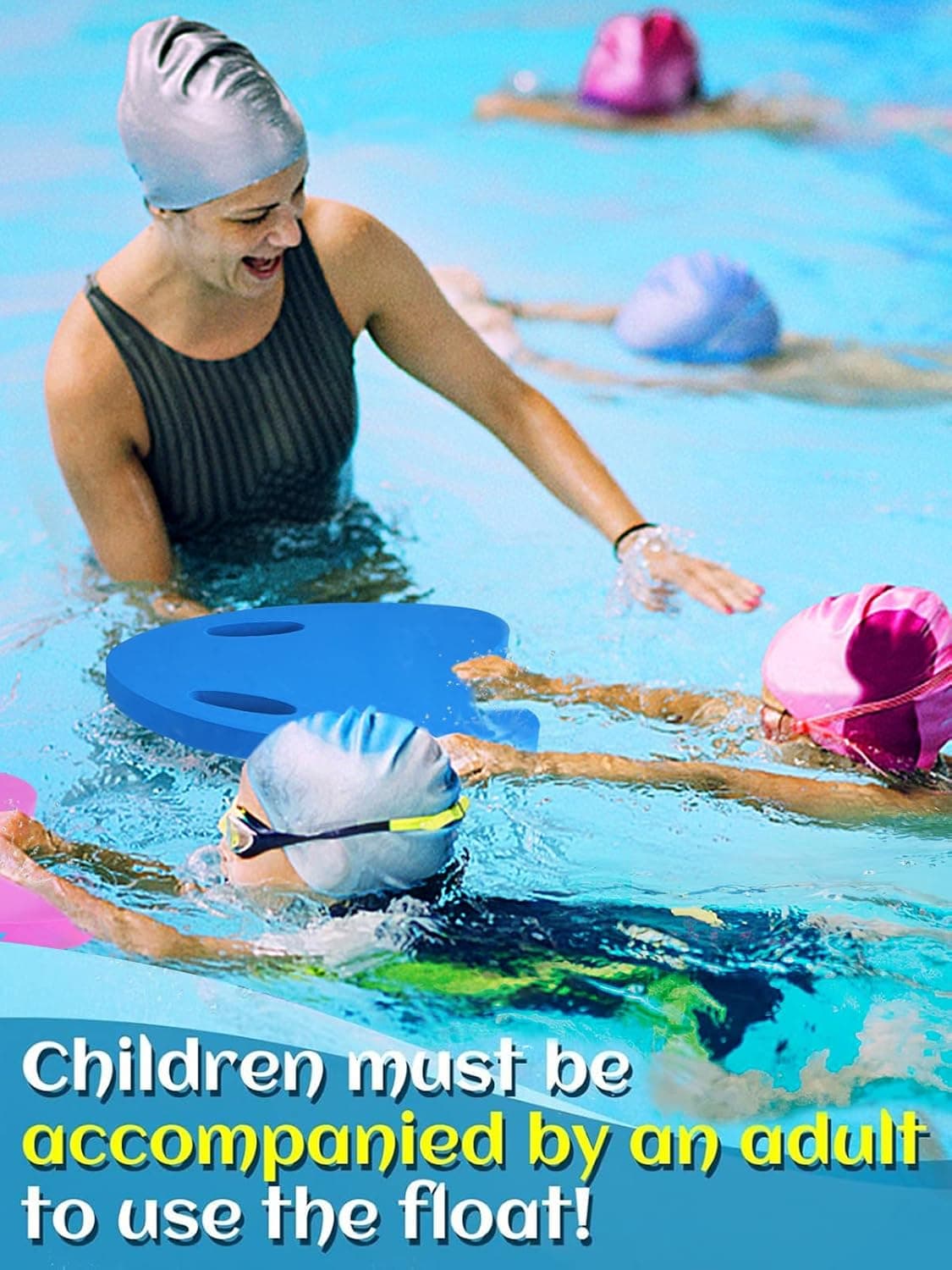 Planche de Natation Kickboard pour Enfants avec Trous de Poignée Ergonomiques - لوح السباحة الإسفنجي للأطفال بمقابض مطورة - Vacance & Loisir - صورة 6