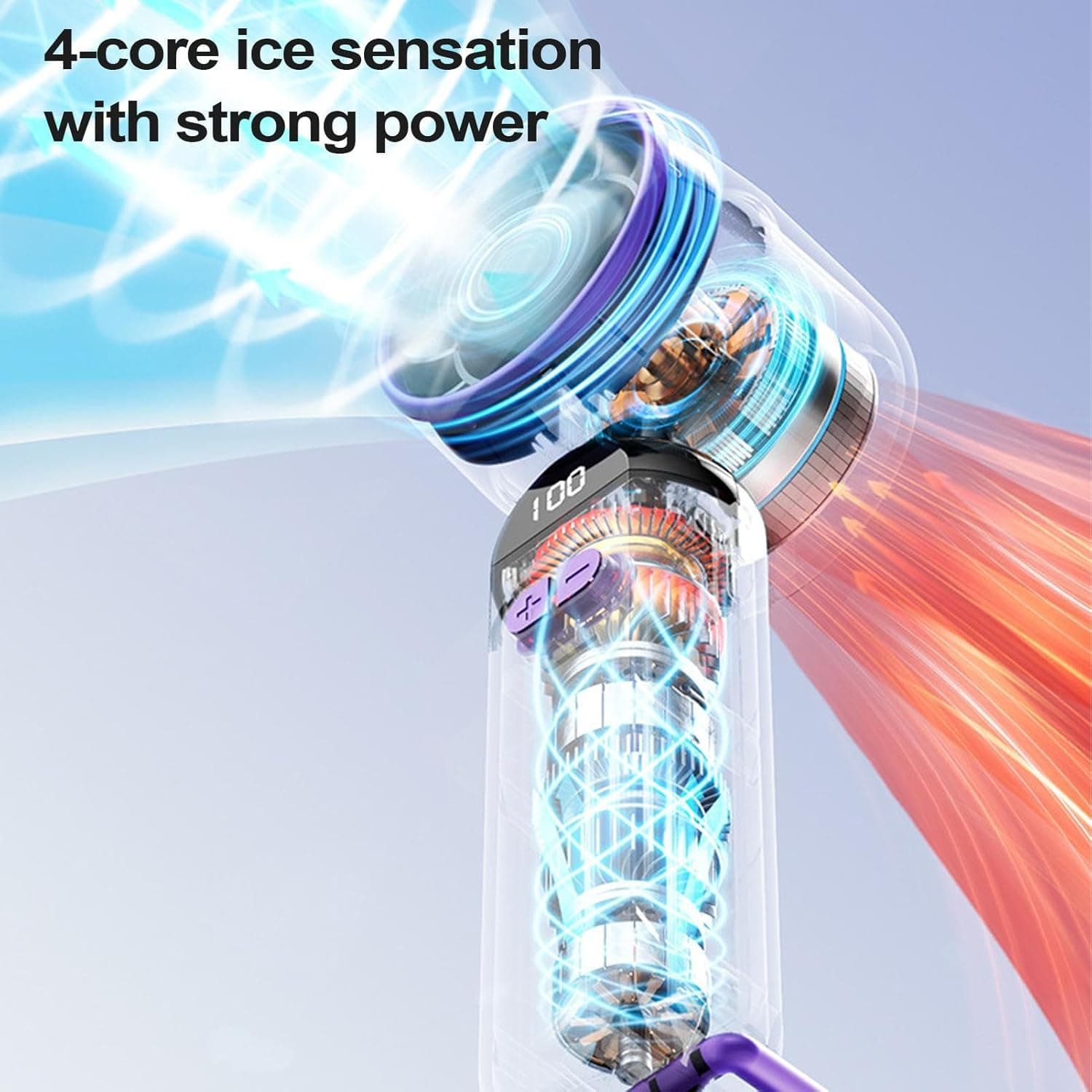 Mini Ventilateur Turbo Sans Pales - 100 Vitesses Réglables et Rechargeable USB - مروحة التوربو الذكية بدون شفرات مع 100 سرعة قابلة للتعديل - Produits de saison - صورة 4