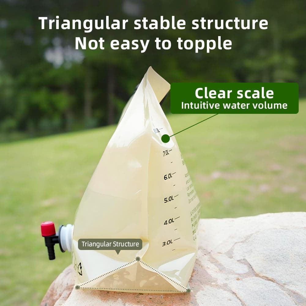 Réservoir d'Eau Pliable 8L Portable pour Camping et Randonnée - خزان مياه قابل للطي سعة 8 لتر للرحلات والخرجات - Camping et Randonnée - صورة 8
