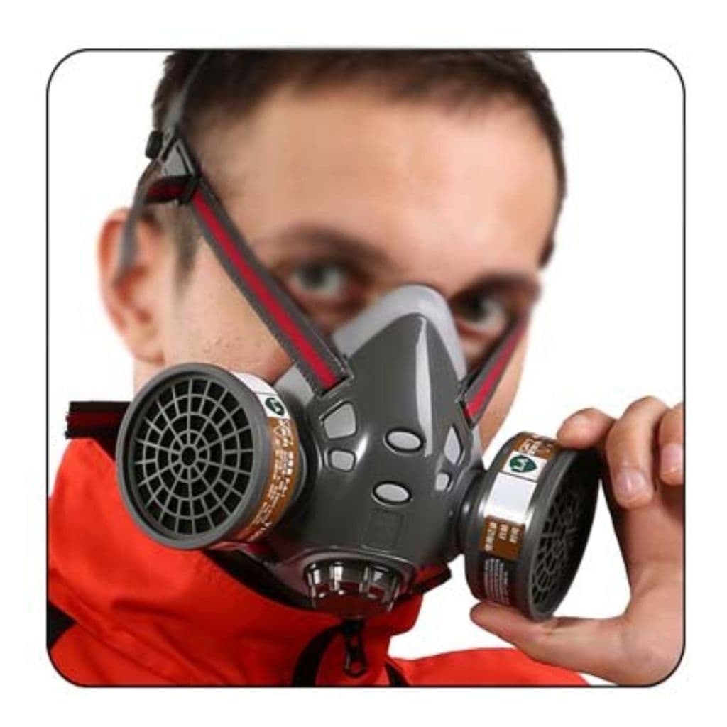 Masque de protection gaz avec 2 filtres au gel de silice – قناع تنفس للحرفيين — صورة 3