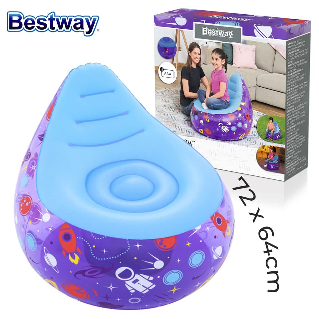 Chaise gonflable LED Kosmos 72 x 72 x 64cm Bestway 75122 – أريكة قابلة للنفخ — صورة 1