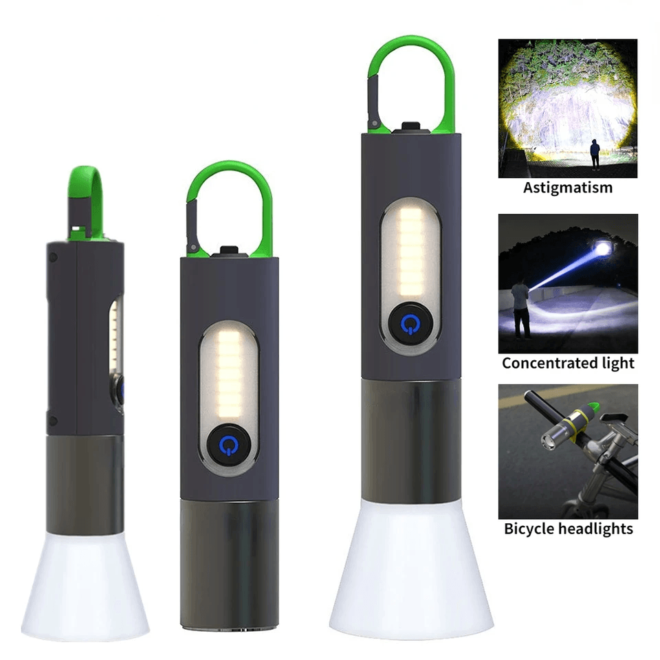 Lampe de poche LED zoomable 4 modes, Rechargeables 1800mAh — صورة 1