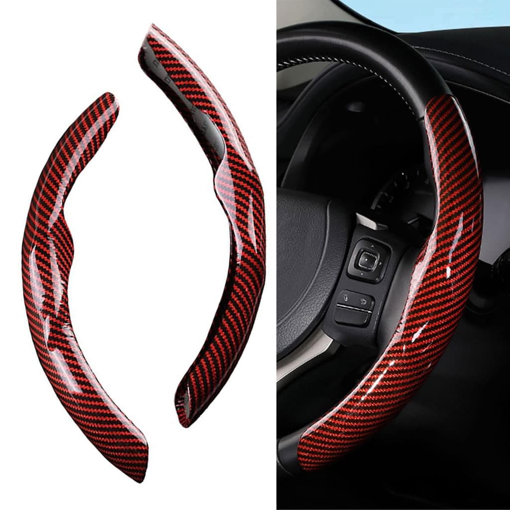 Couvre volant de voiture en fibre de carbone de haute qualité – غطاء عجلة القيادة — صورة 1