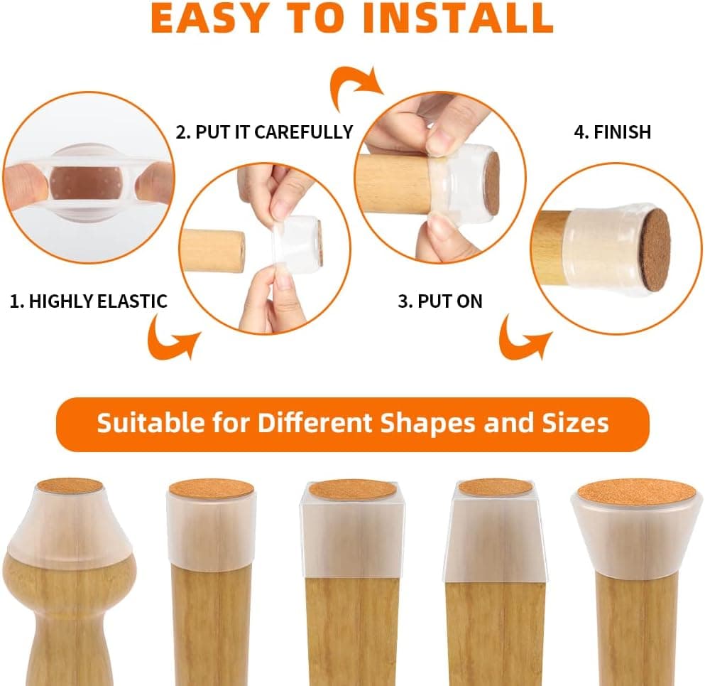 واقيات أرجل الكراسي السيليكون | Protections Silicone Pieds | 20 قطعة — صورة 4
