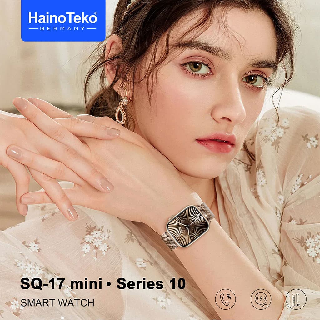 HainoTeko SQ-17 Mini Smart Watch Series 10 AMOLED avec 3 Bracelets – ساعة ذكية أصلية للنساء — صورة 3