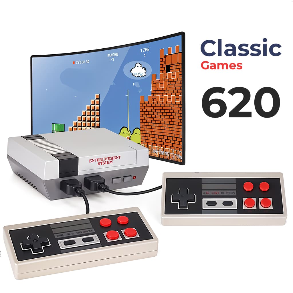 Mini console de jeu rétro classique 620 Games avec 2 Manettes — صورة 1