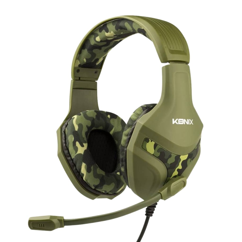 Konix Mythics Casque gaming filaire PS-400 pour console Haut-parleurs 40 mm - Microphone - Motif camouflage vert kaki — صورة 3