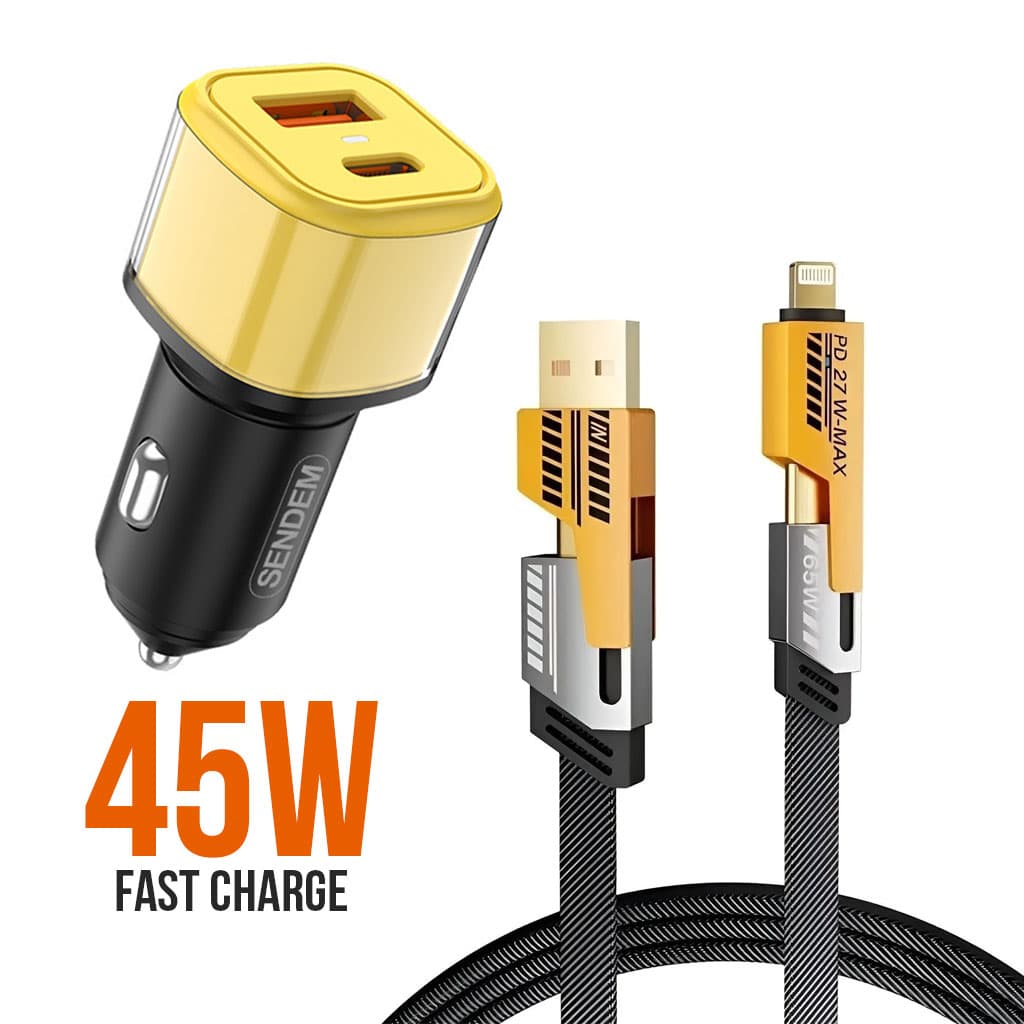 شاحن سيارة سريع | Chargeur Voiture 3 en 1 Fast Charge | 45W — صورة 1