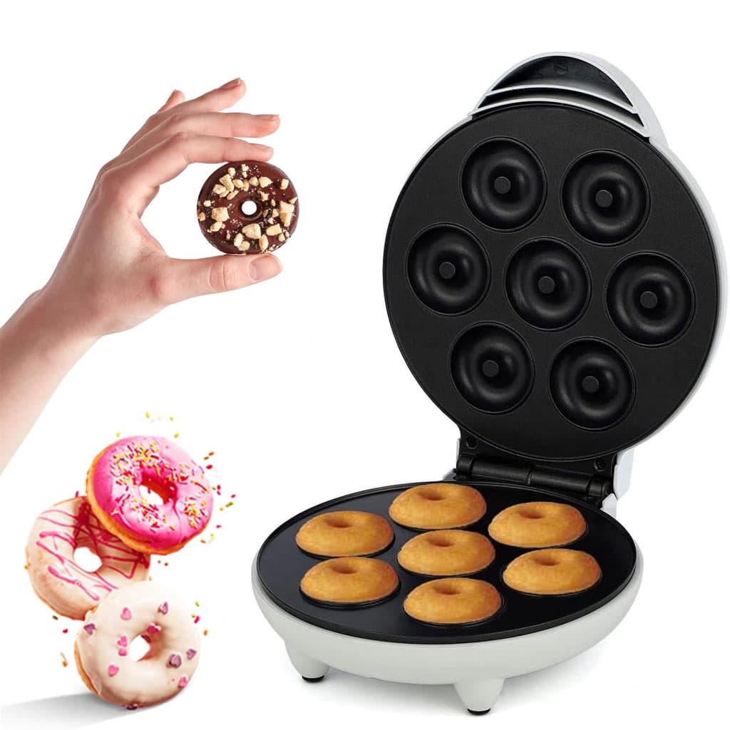 Mini machine à donuts avec surface antiadhésive pour 7 beignets – ماكينة تحضير الدونات — صورة 1
