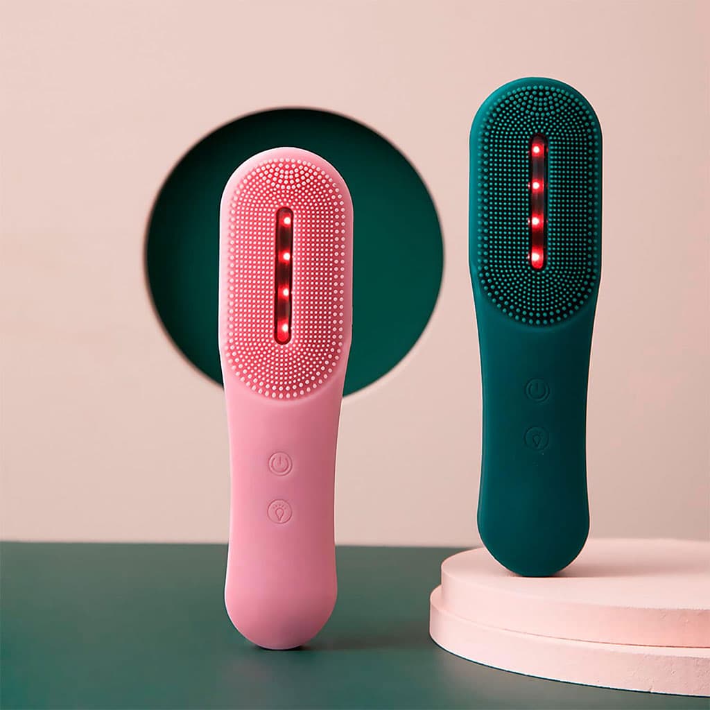 Appareil de Soin du Visage en Silicone nettoie les pores et les points noirs – فرشاة تنظيف الوجه بخاصية الإهتزاز — صورة 3