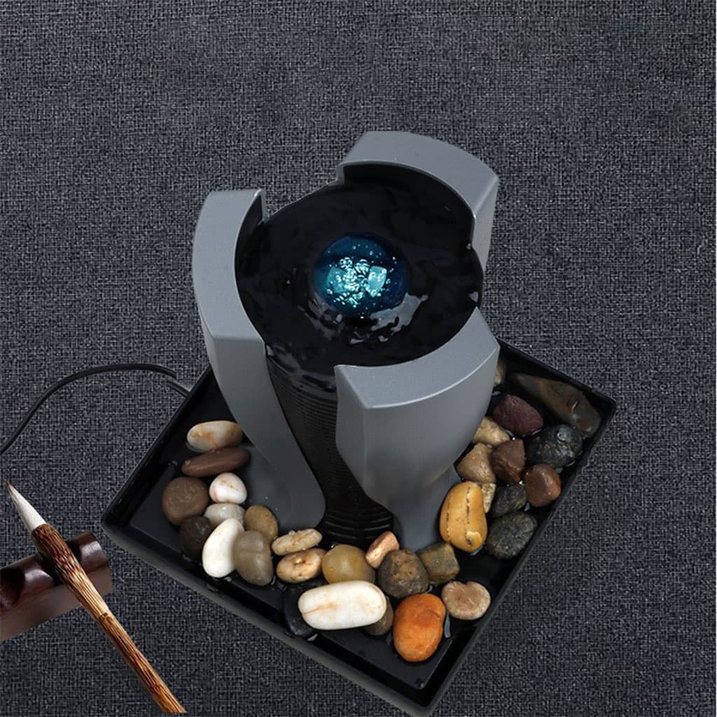 Fontaine à eau en forme de tour cascade avec boule de cristal et éclairage LED V6 — صورة 3