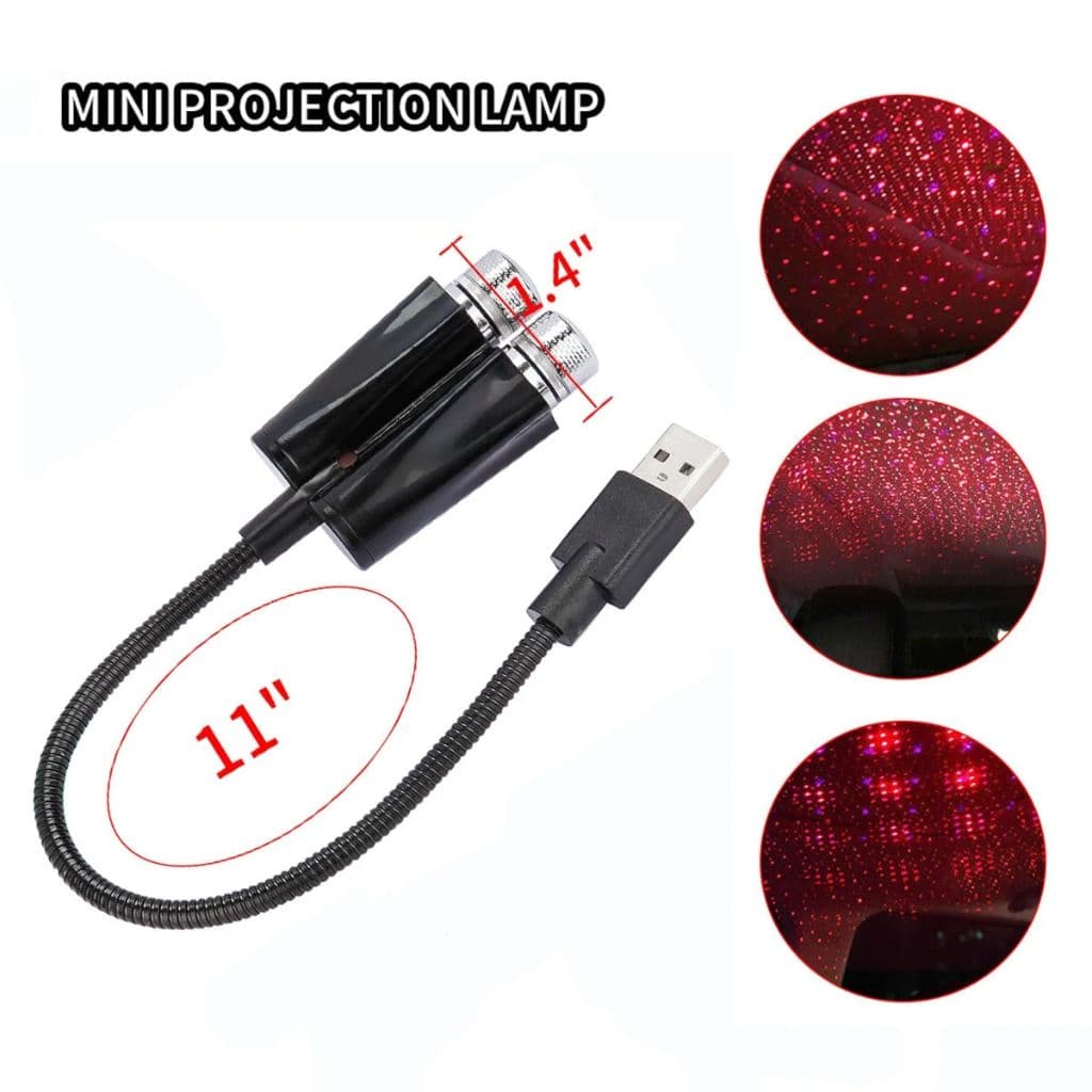 Double Projecteur Étoilé LED pour Intérieur de Voiture USB – إضاءة سقف السيارة — صورة 2