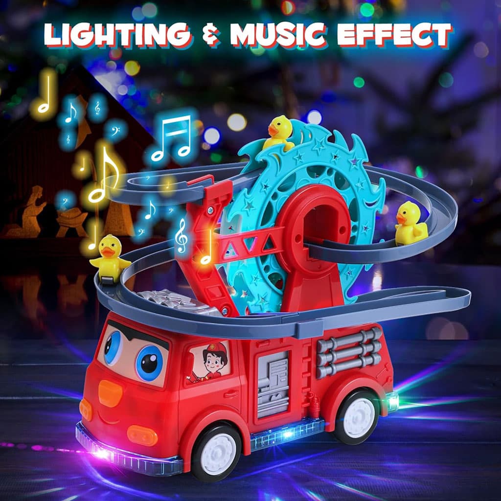 Camion de Pompier Jouet avec Sonore Lumineux Educatif pour Enfants — صورة 7
