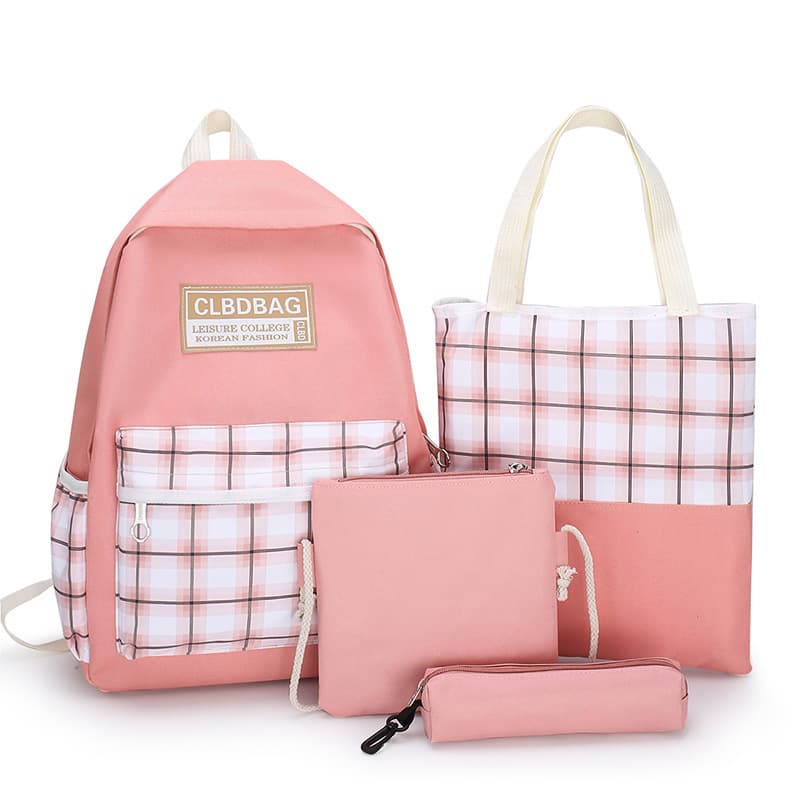 Ensemble scolaire CLBD Bag 4 en 1 sac à dos, sac, trousse , trousse à crayons - Rose — صورة 1