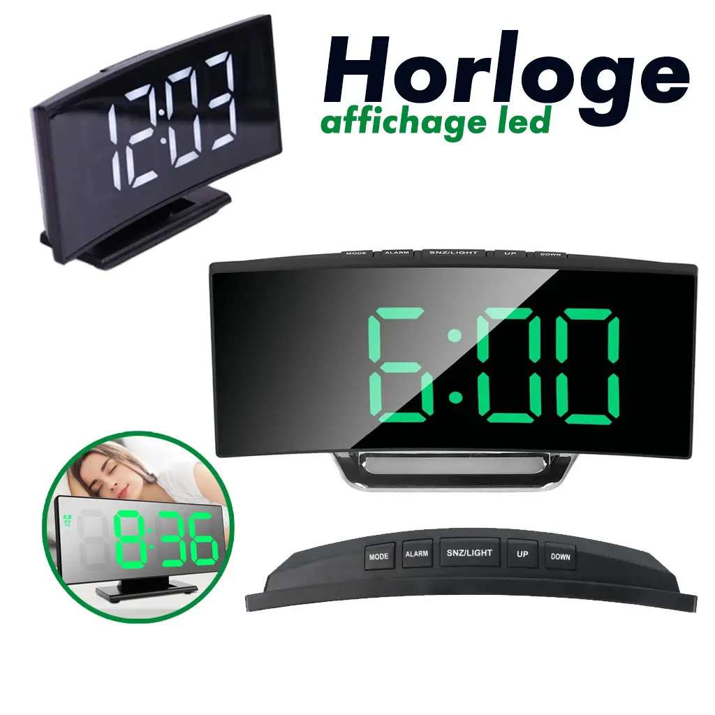 Horloge et réveil thermomètre de table électronique lumineux DS-3621L-2 — صورة 1