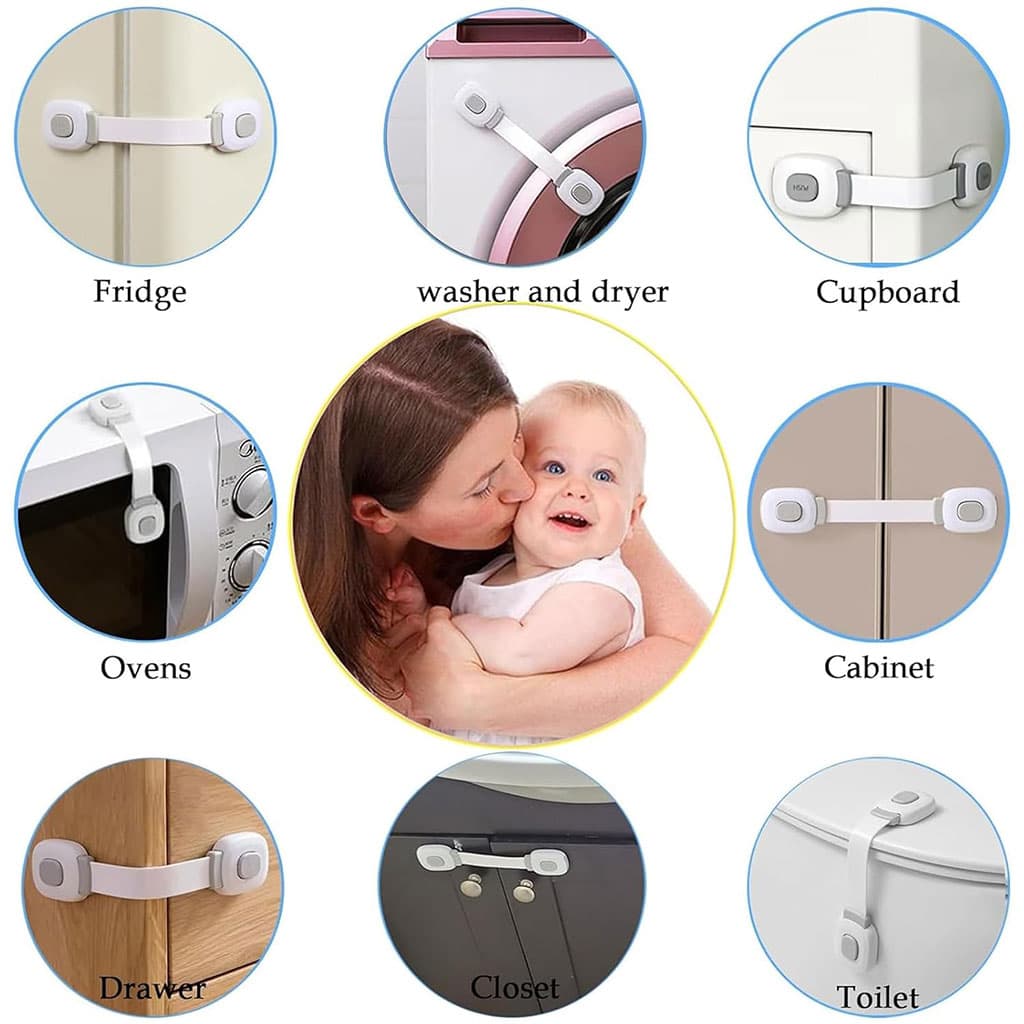 Pack de 3 verrous de sécurité enfant pour électroménager et tiroirs – طقم قفل حماية للأطفال — صورة 2