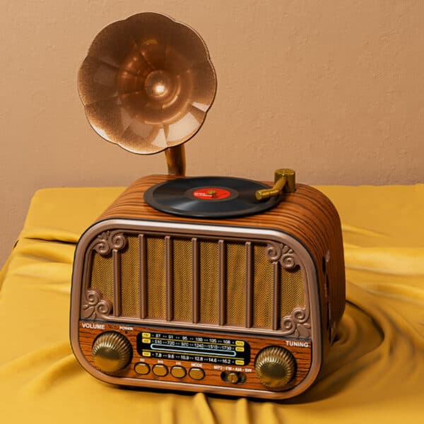Radio rétro sans fil Bluetooth FM AM SW avec USB TF MD-1319BT – مكبر صوت بلوتوث على شكل راديو — صورة 1