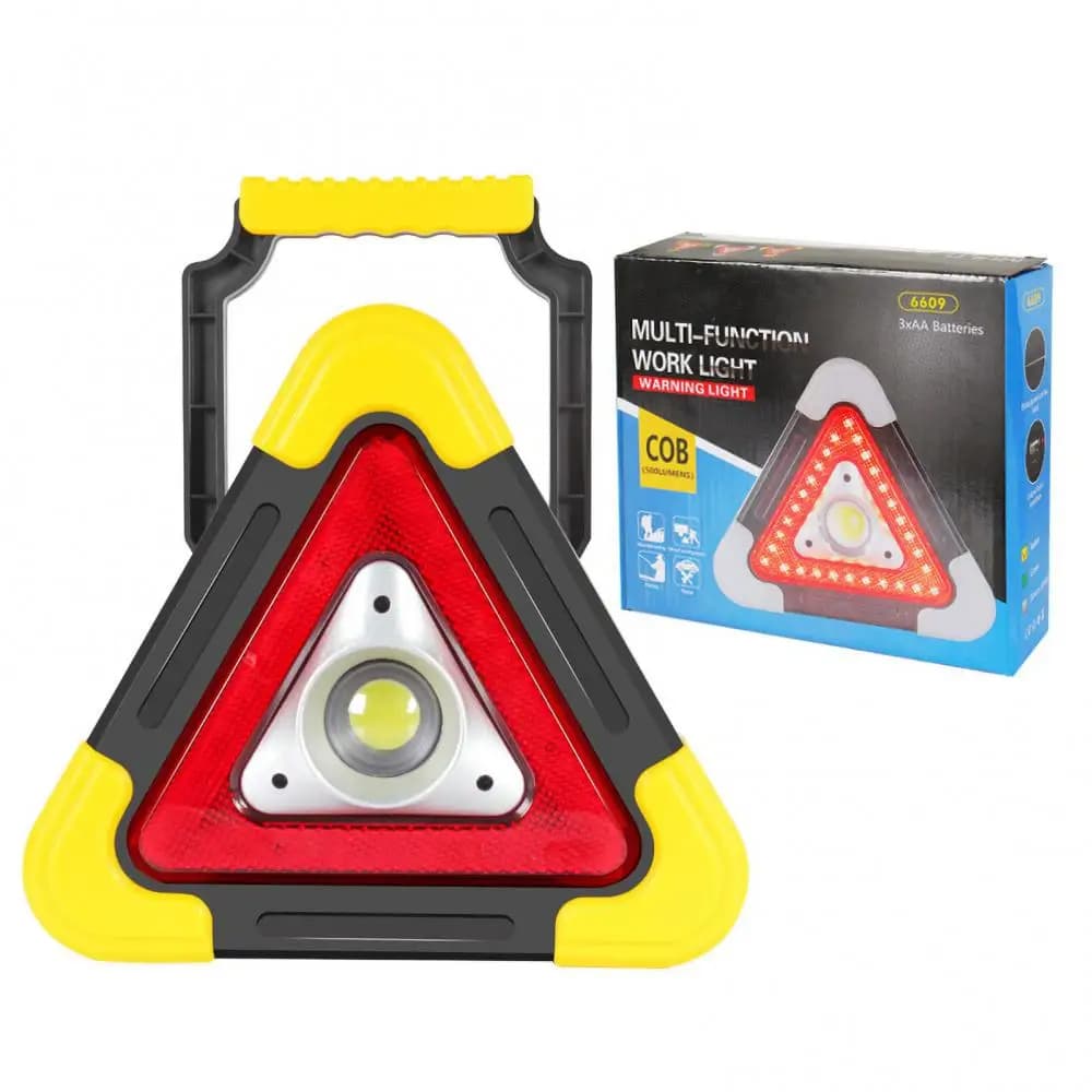 Triangle D'alerte Torche LED 10W Multifonctionnelle Chargé Avec L'énergie Solaire HB-6609 — صورة 4