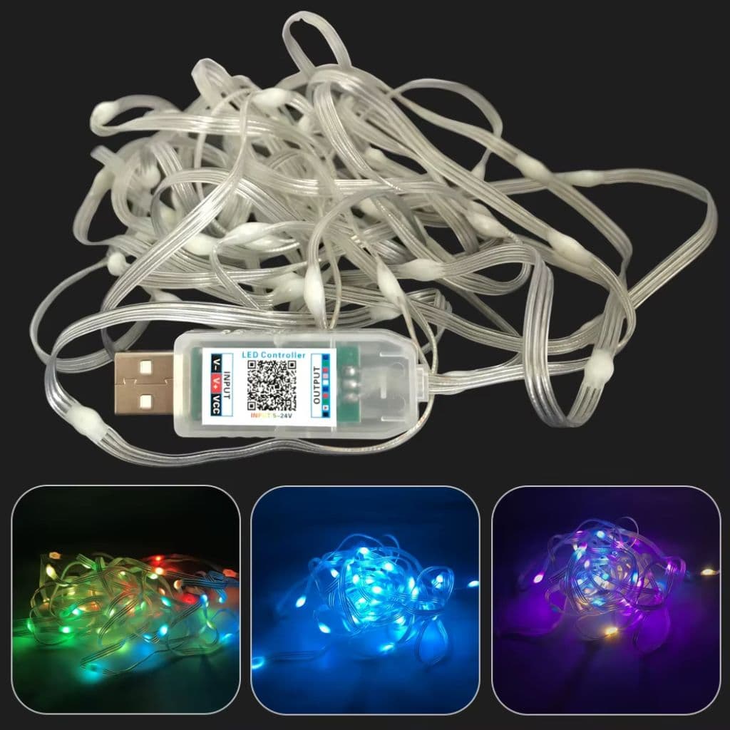 Guirlande LED RGB Intelligente USB avec App 5m - شريط إضاءة بطول 5 أمتار — صورة 5