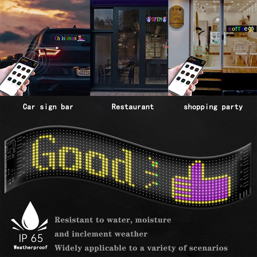 Bande LED Matrix Panel pour voiture écran souple programmable (92 x 374 mm) — صورة 6
