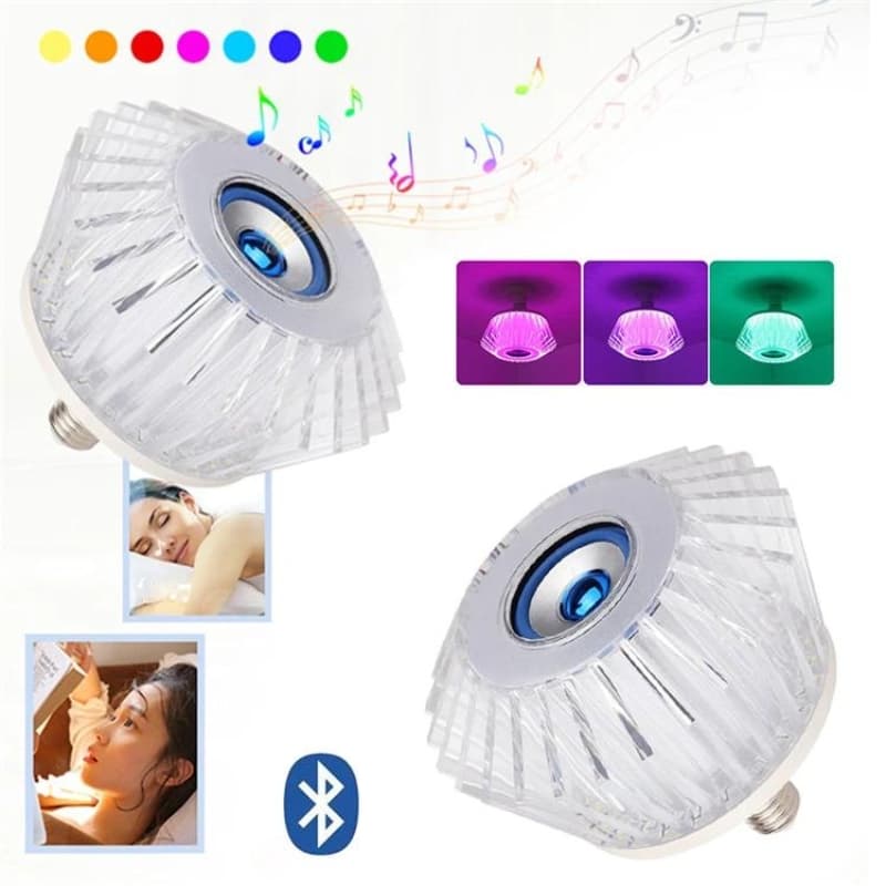 Ampoule musicale LED haut-parleur intégré Crystal Avec Bluetooth et télécommande 24W — صورة 4
