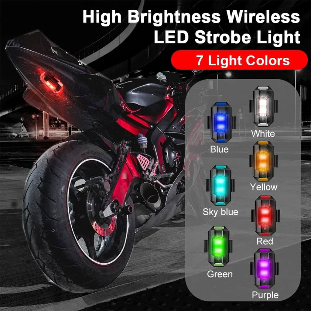 Mini Voyant Clignotant Moto Lumière Stroboscopique 7 Couleurs — صورة 5