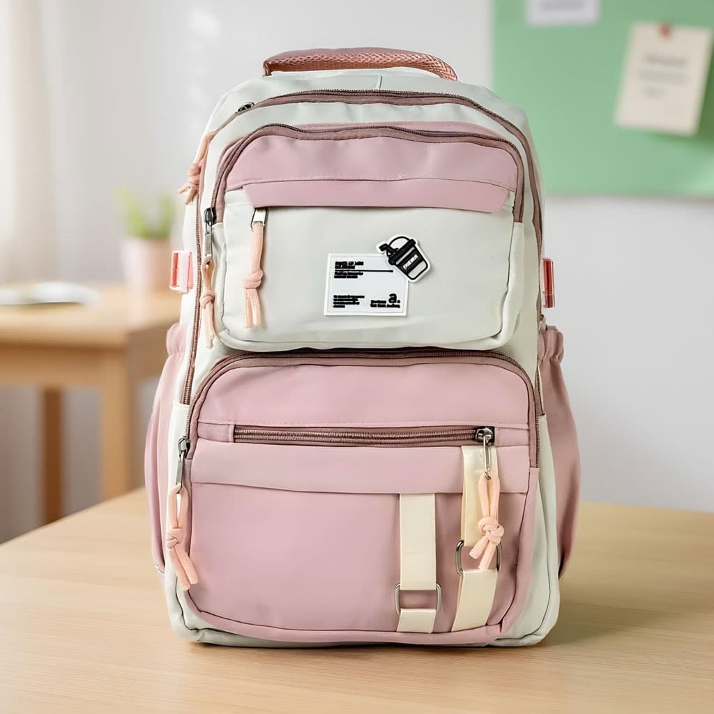Sacs à dos d’école Style Décontracté Milkshake Rose – حقيبة ظهر مدرسية وردي — صورة 1