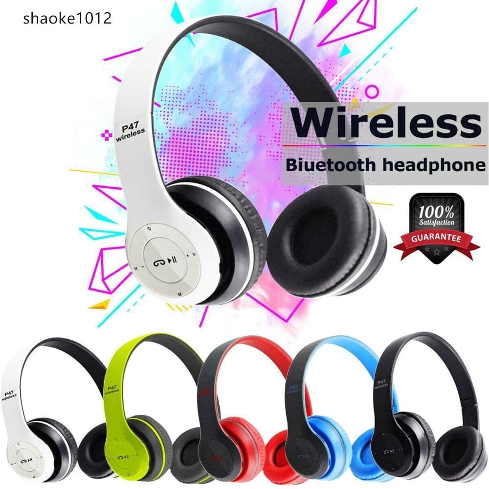 Casque Audio Stereo Bluetooth sans fil modèle P47 pliable — صورة 6
