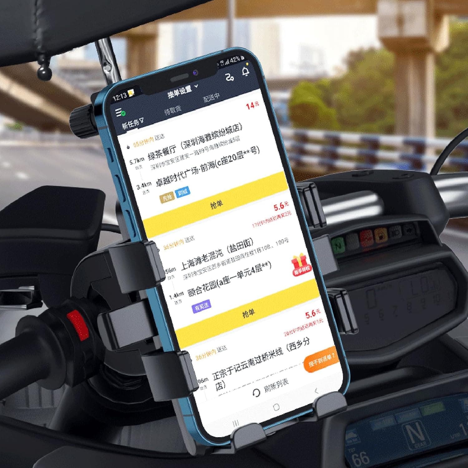 Support Téléphone Moto Avec Parapluie Intégré Protection Pluie et Soleil - حامل ومثبت الهاتف الذكي للدراجات النارية مع مظلة واقية من المطر والشمس - Accessoires - صورة 5