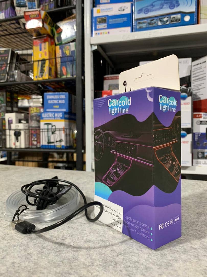Bande lumineuse Fibre optique Led fluo RGB USB pour intérieur de voiture