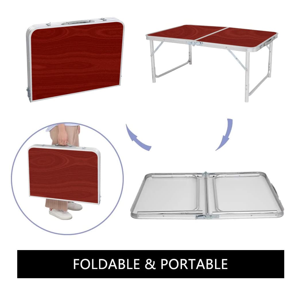 Table pliante valise Portable en métal aluminium 120 x 60 x 70 cm — صورة 3