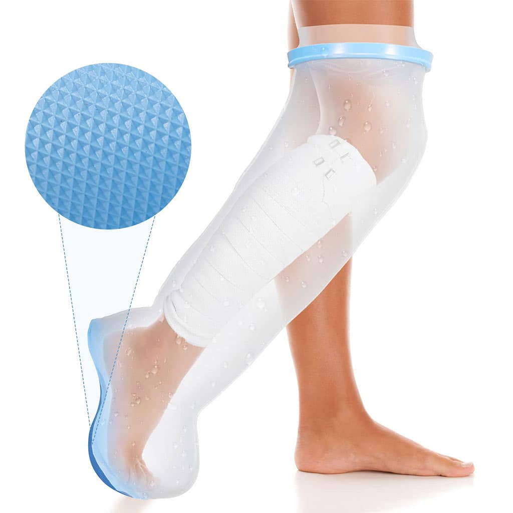 Housse de plâtre imperméable pour la douche, protection pour jambe adulte – غطاء عازل للمياه للرجل المكسورة كاملة — صورة 1