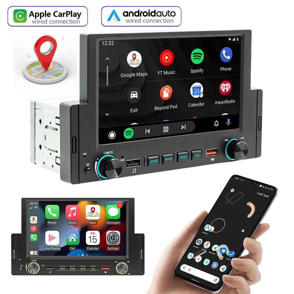 Autoradio à écran tactile avec Apple CarPlayer Android Auto et GPS Intégré – جهاز راديو للسيارة — صورة 1