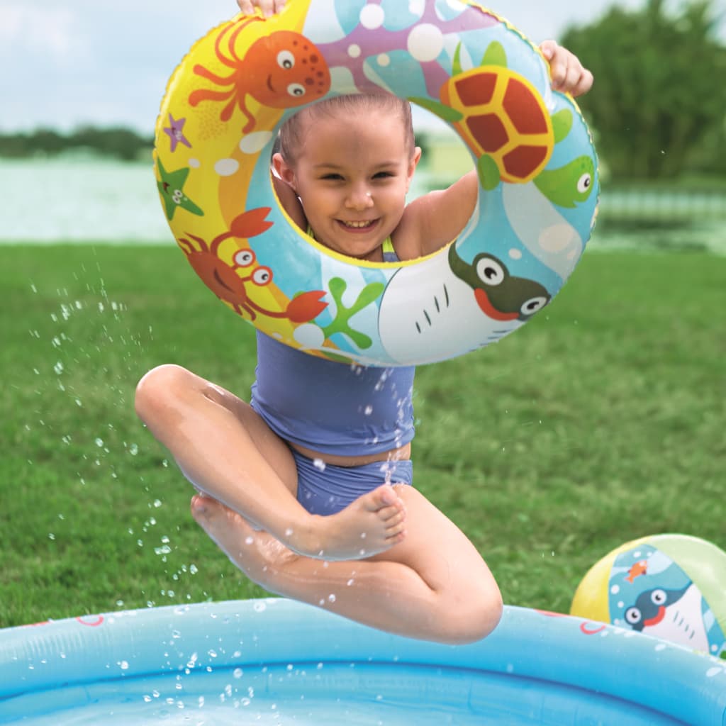 Piscine Ronde Gonflable Avec Bouée Et Ballon De Plage 122 x 20 cm Bestway #51124 — صورة 7