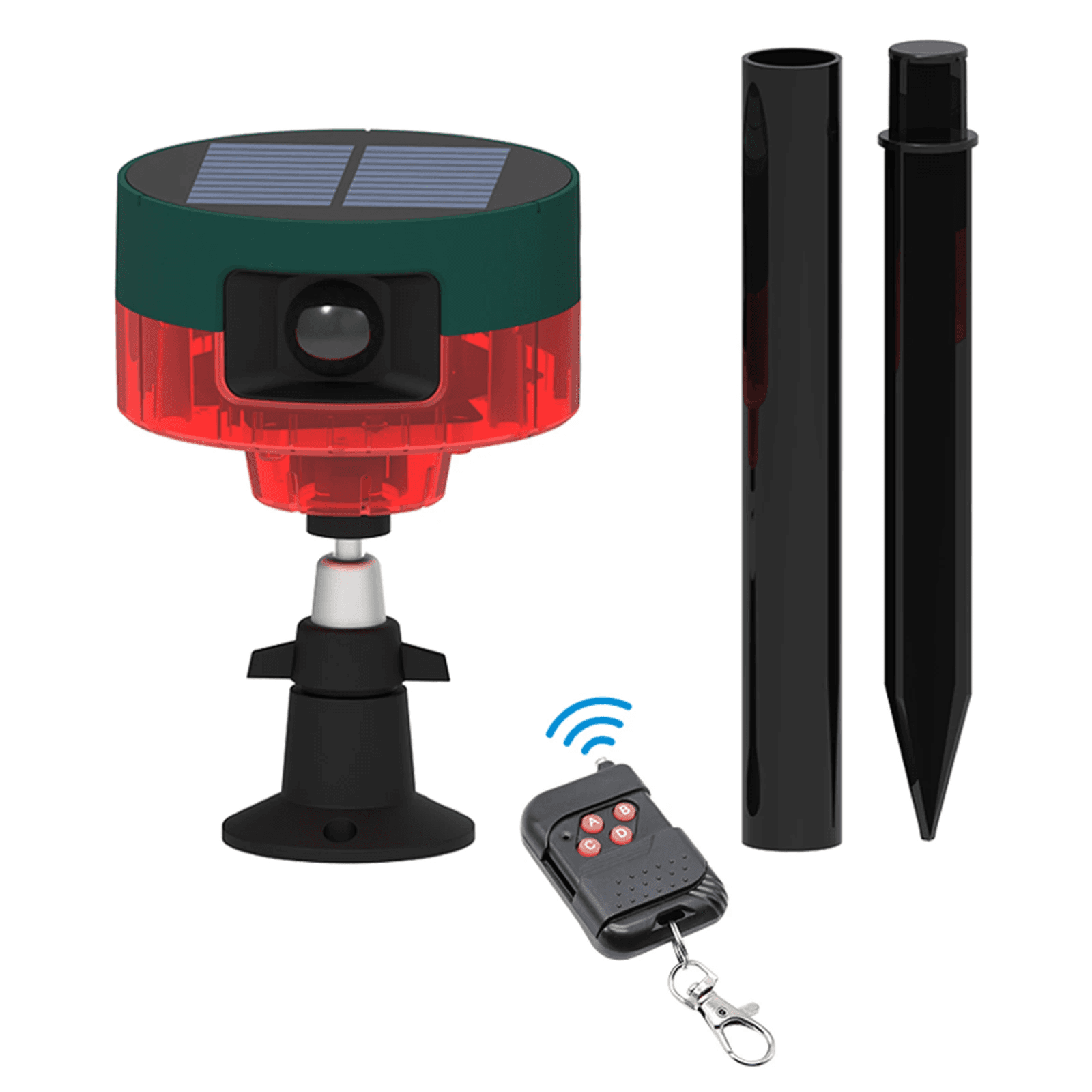 Répulsif pour animeux Capteur de mouvement à énergie solaire, alarme sonore et lumineuse 6 LED - مستشعر حركة يعمل بالطاقة الشمسية لطارد الحيوانات — صورة 2