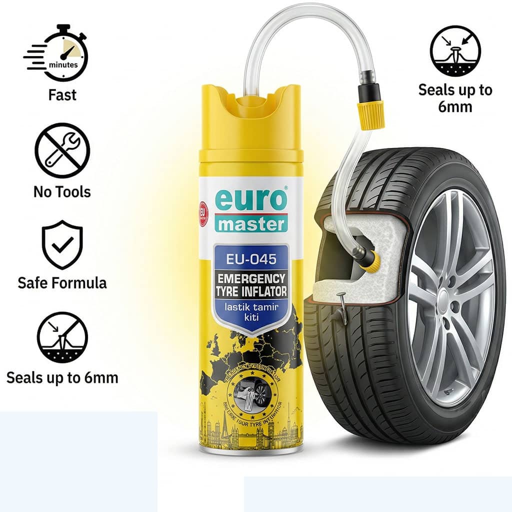 بخاخ إصلاح ونفخ الإطارات | Euro Master EU-045 | الطوارئ