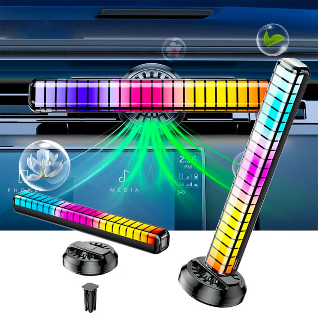 Lampe d’ambiance musicale pour voiture avec humidificateur RGB 1Pcs – مصباح موسيقي للسيارة مع معطر جو — صورة 1