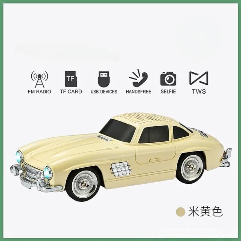 Haut-parleur audio Bluetooth sans fil En forme de Voiture Vintage , Carte mémoire , appels , AUX , Clé USB , FM RADIO — صورة 4