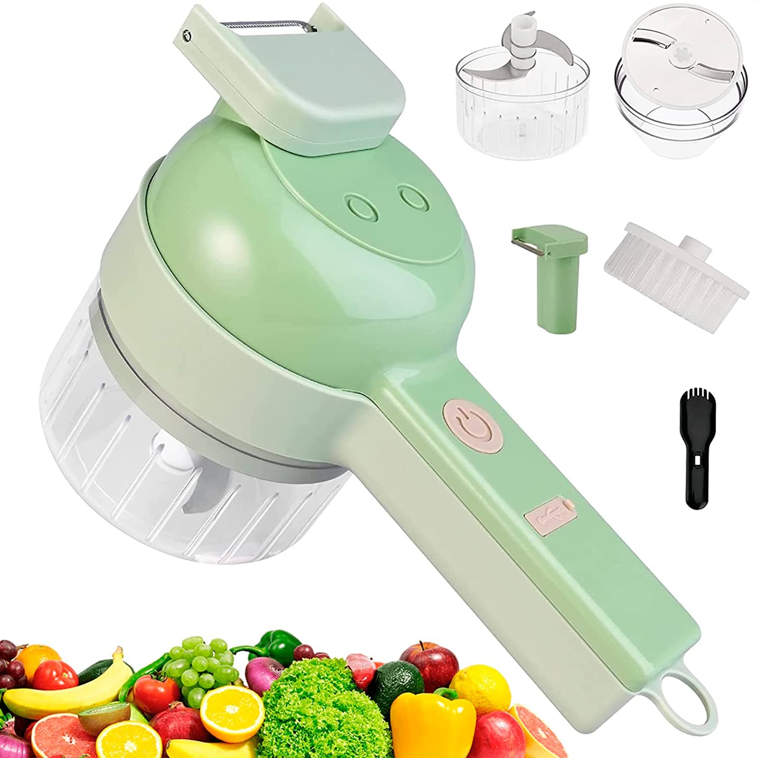 Set de coupe-légumes électrique portable 4 en 1 Chargement USB — صورة 6