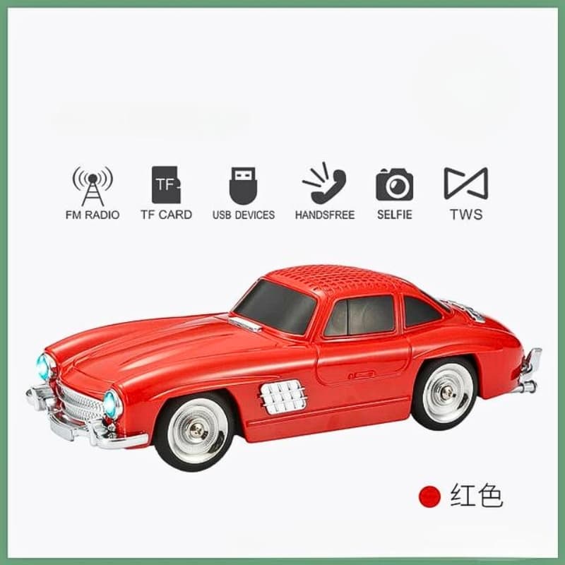 Haut-parleur audio Bluetooth sans fil En forme de Voiture Vintage , Carte mémoire , appels , AUX , Clé USB , FM RADIO — صورة 2