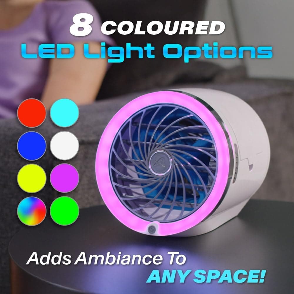 Mini Climatiseur Portable à Glace Technologie Jet Fan, 3 Vitesses et Éclairage LED - مبرد الهواء والثلج المدمج بـ 3 سرعات وإضاءة ملونة - Produits de saison - صورة 11