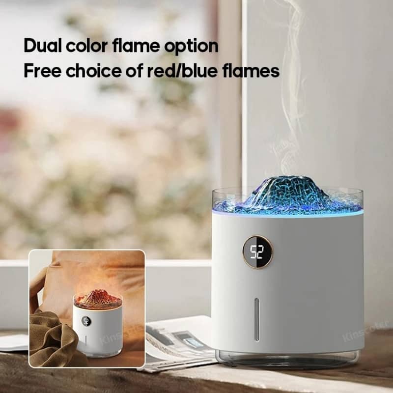Diffuseur d'arôme de flamme à affichage numérique, brumisateur froid à ultrasons a 2 modes, 350ml, 1200mAh
