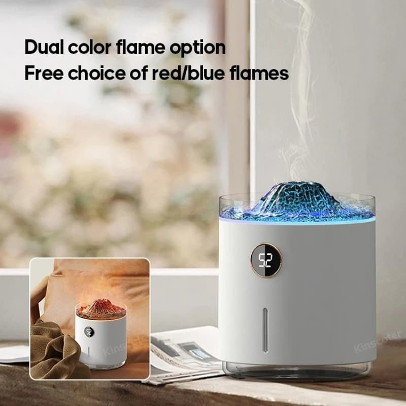 Diffuseur d'arôme de flamme à affichage numérique, brumisateur froid à ultrasons a 2 modes, 350ml, 1200mAh — صورة 1