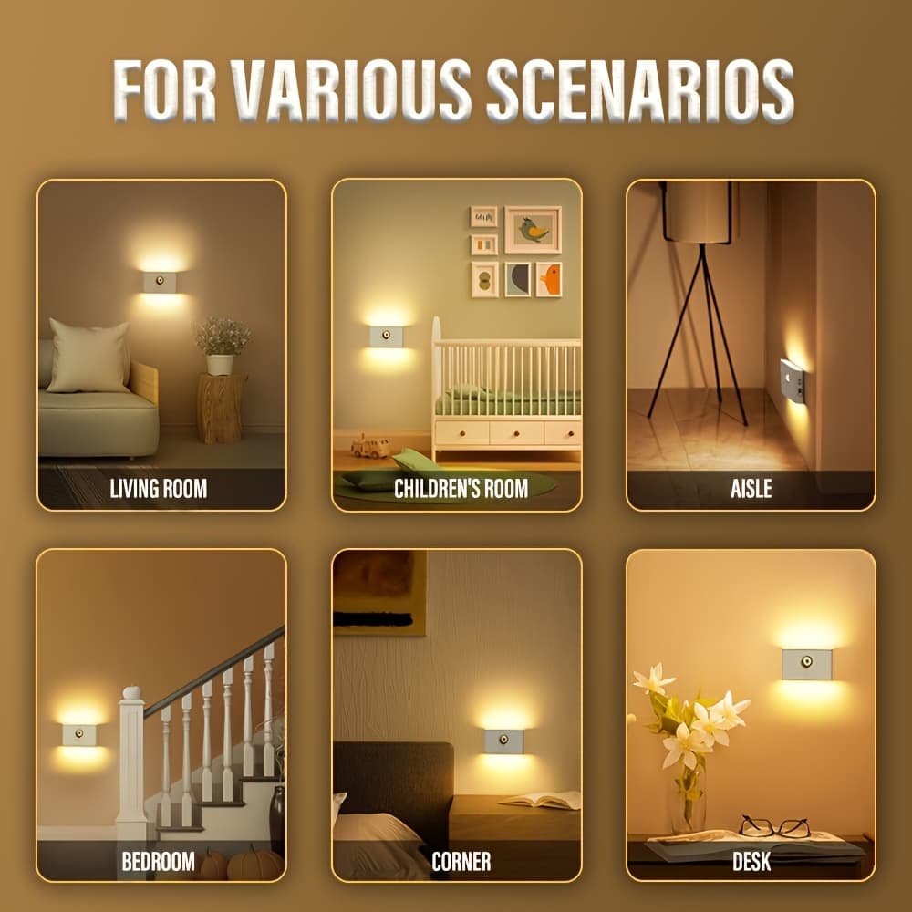 طقم مصابيح ذكية للممرات | Smart Applique LED Détecteur | 2 قطع قابلة للشحن — صورة 4